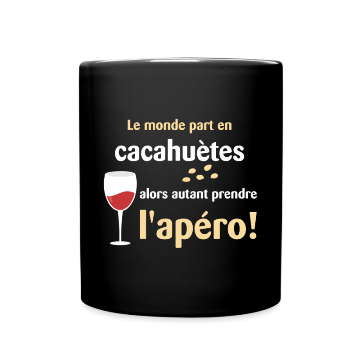 Mug uni - Le monde part en cacahuètes - noir - front