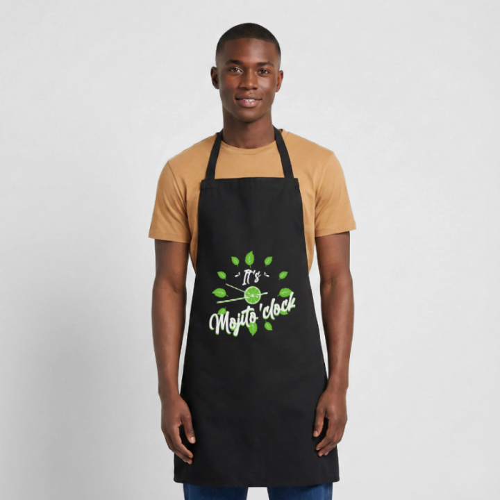 Tablier de cuisine - It's mojito'clock - noir - front