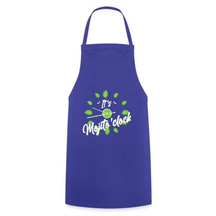 Tablier de cuisine - It's mojito'clock - bleu royal - front