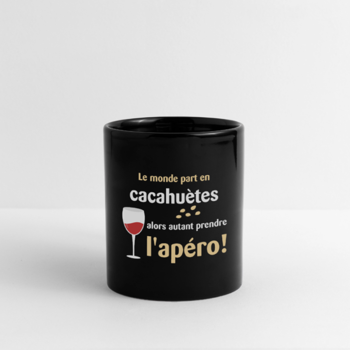 Mug uni - Le monde part en cacahuètes - noir - front