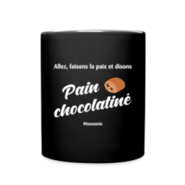 Mug uni - Pain au chocolat Vs Chocolatine - noir - front