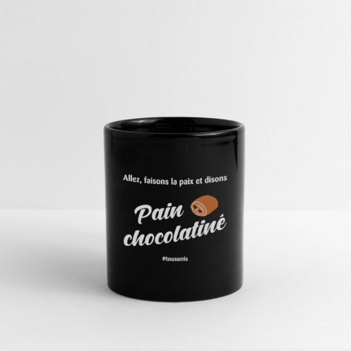 Mug uni - Pain au chocolat Vs Chocolatine - noir - front