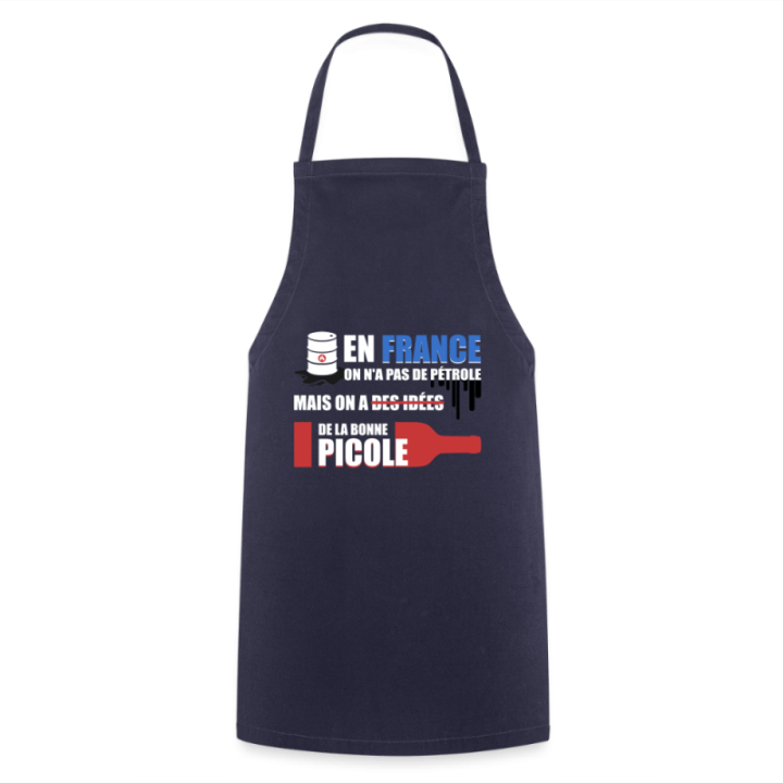 Tablier de cuisine - En france on a pas de pétrole - marine - front