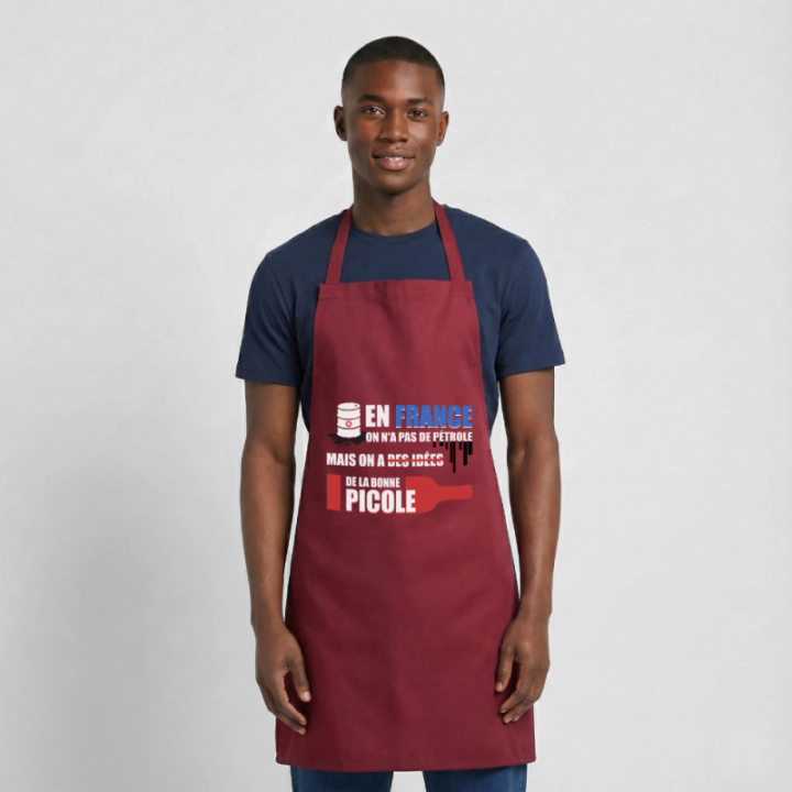 Tablier de cuisine - En france on a pas de pétrole - bordeaux - front