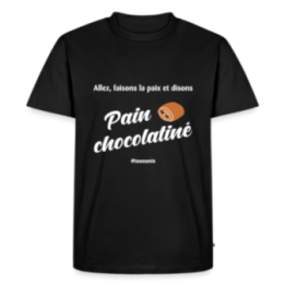 T-shirt premium homme - Pain au chocolat Vs Chocolatine - noir - front