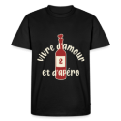 T-shirt premium homme - Vivre d'amour et d'apéro