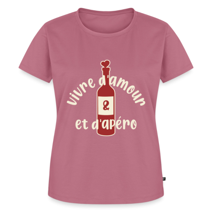 T-shirt premium femme - Vivre d'amour et d'apéro - mauve - front