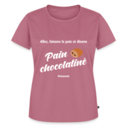 T-shirt premium femme - Pain au chocolat Vs Chocolatine - mauve - front
