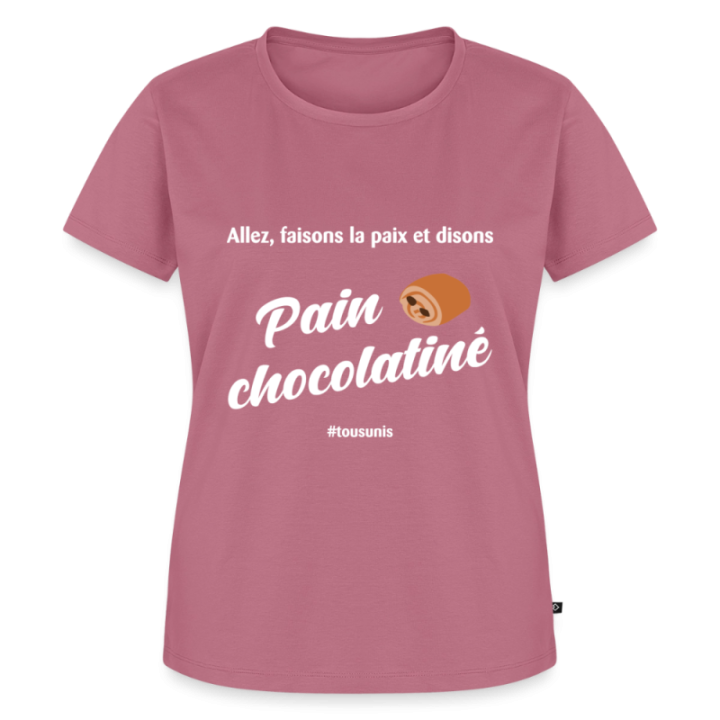 T-shirt premium femme - Pain au chocolat Vs Chocolatine - mauve - front