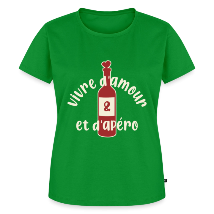 T-shirt premium femme - Vivre d'amour et d'apéro - vert - front