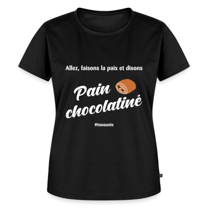 T-shirt premium femme - Pain au chocolat Vs Chocolatine - noir - front