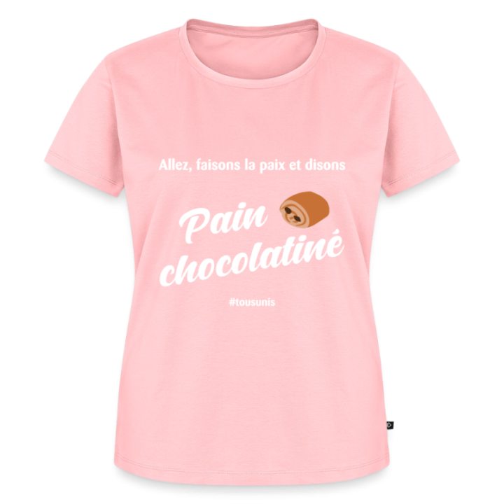 T-shirt premium femme - Pain au chocolat Vs Chocolatine - rose - front