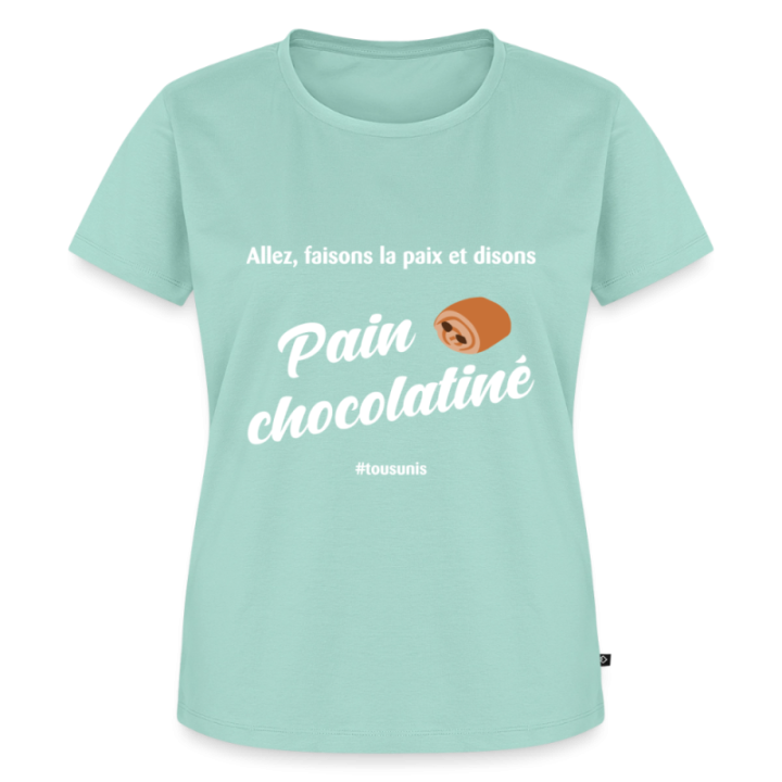 T-shirt premium femme - Pain au chocolat Vs Chocolatine - menthe  - front