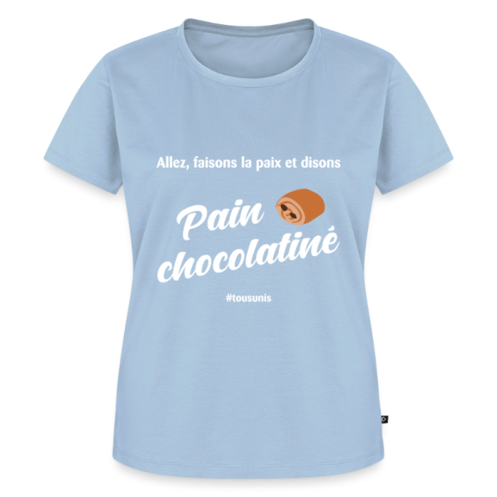 T-shirt premium femme - Pain au chocolat Vs Chocolatine - bleu clair - front