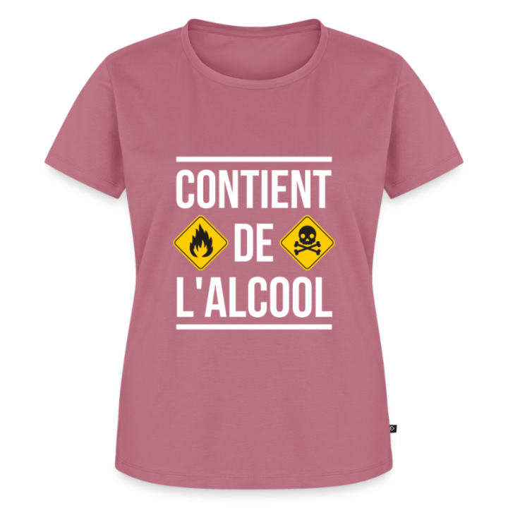 T-shirt premium femme - Contient de l'alcool - mauve - front