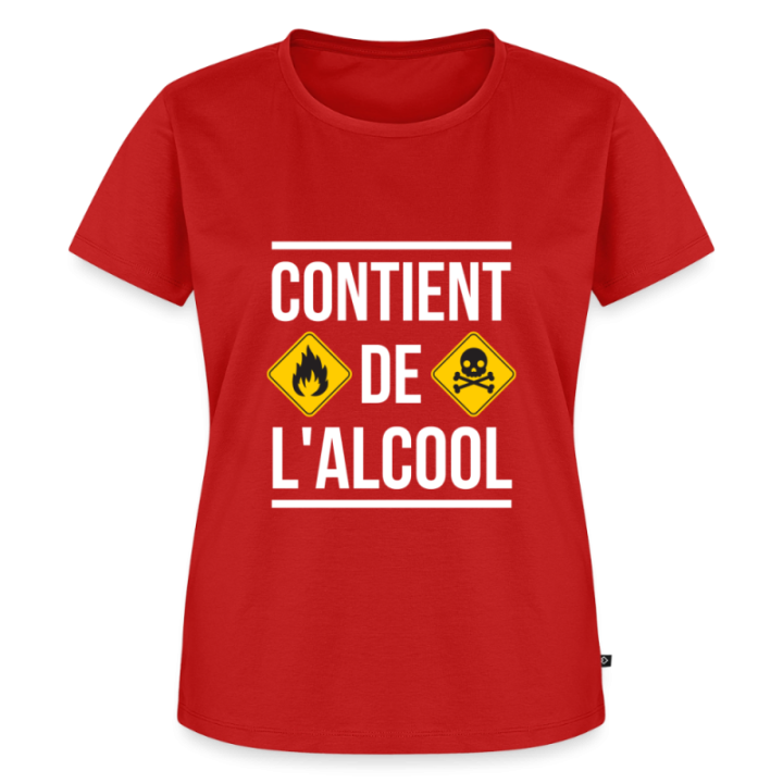 T-shirt premium femme - Contient de l'alcool - rouge - front