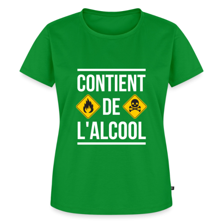 T-shirt premium femme - Contient de l'alcool - vert - front