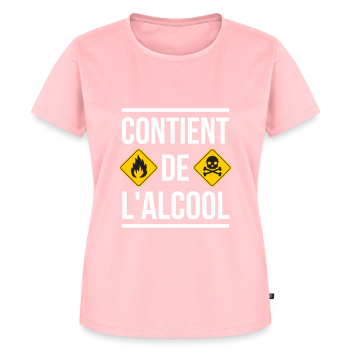 T-shirt premium femme - Contient de l'alcool - rose - front