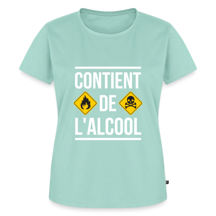 T-shirt premium femme - Contient de l'alcool - menthe  - front