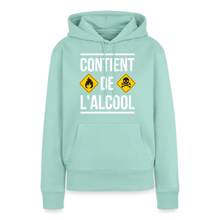Sweat-shirt à capuche premium femme - Contient de l'alcool - menthe  - front