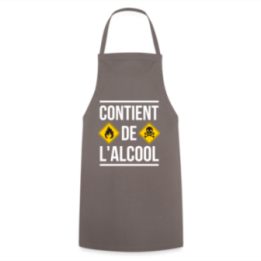 Tablier de cuisine - Contient de l'alcool - gris - front
