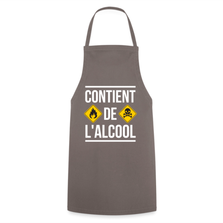 Tablier de cuisine - Contient de l'alcool - gris - front