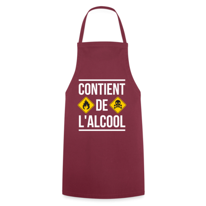 Tablier de cuisine - Contient de l'alcool - bordeaux - front