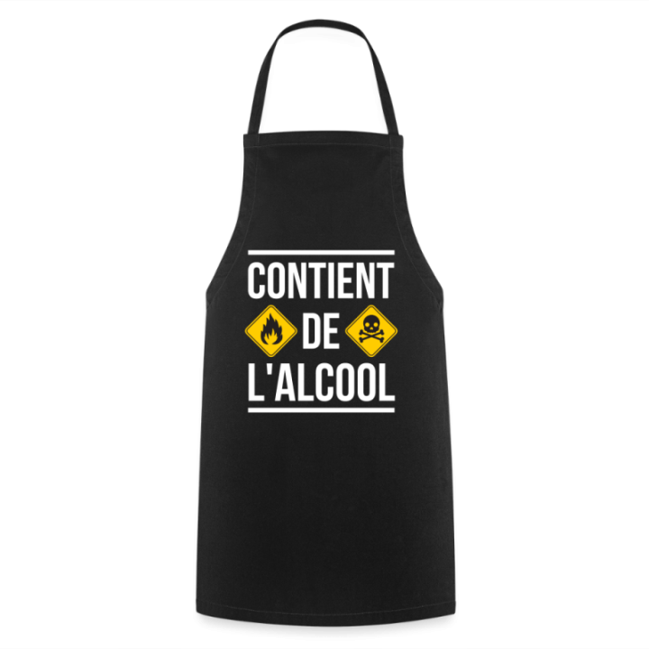 Tablier de cuisine - Contient de l'alcool - noir - front