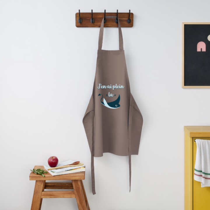 Tablier de cuisine - Plein la raie - gris - front