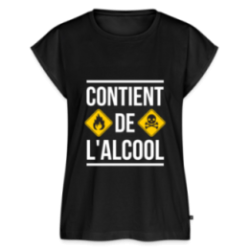 T-shirt à manches retroussées femme - Contient de l'alcool