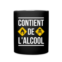Mug uni - Contient de l'alcool - noir - front