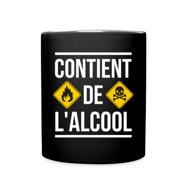 Mug uni - Contient de l'alcool - noir - front