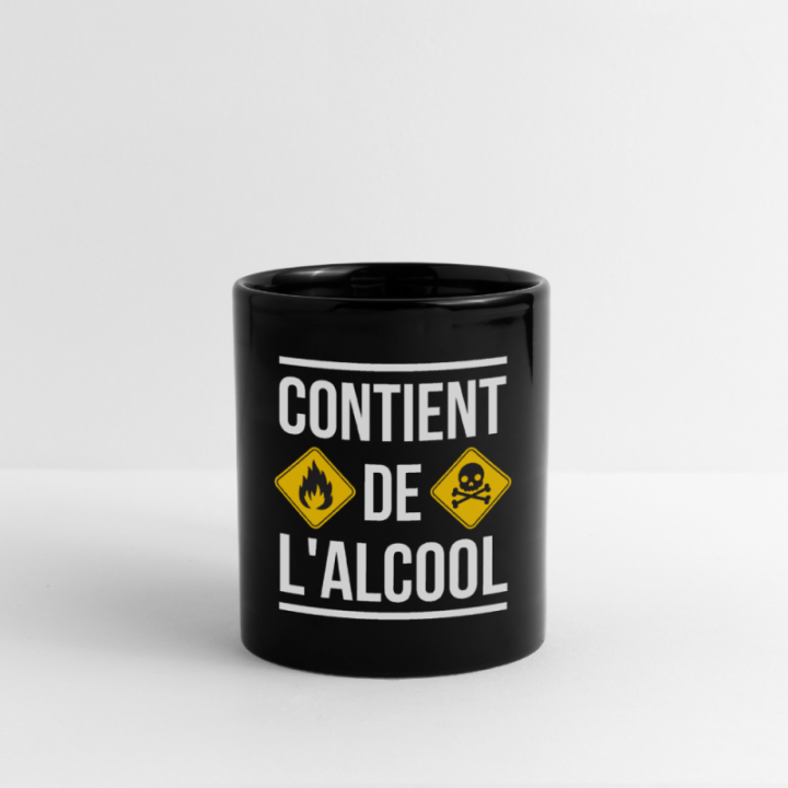 Mug uni - Contient de l'alcool - noir - front