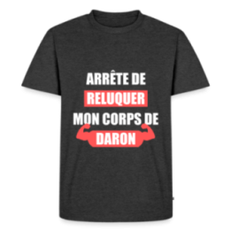 T-shirt premium homme - Mon corps de daron - anthracite chiné - front