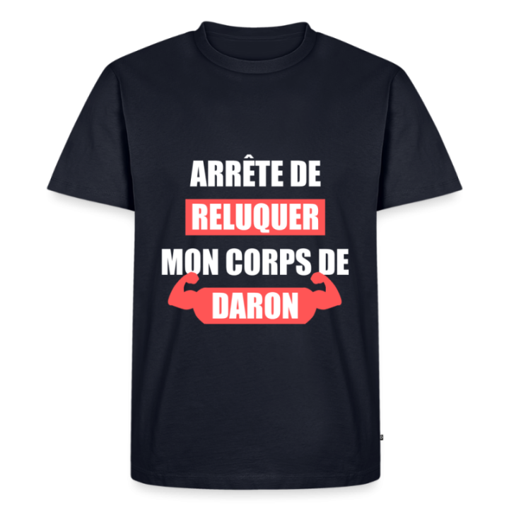 T-shirt premium homme - Mon corps de daron - bleu marine - front