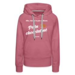Sweat-shirt à capuche premium femme - Pain au chocolat Vs Chocolatine