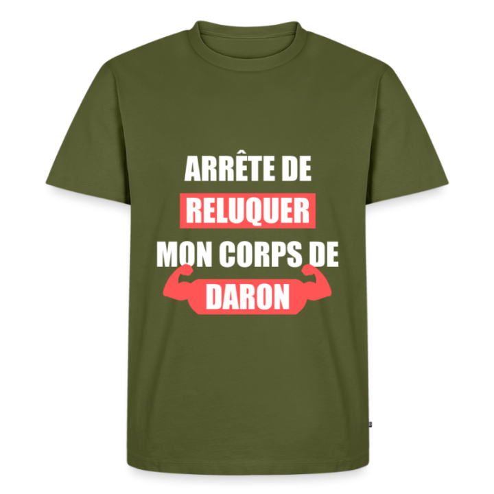T-shirt premium homme - Mon corps de daron - kaki - front