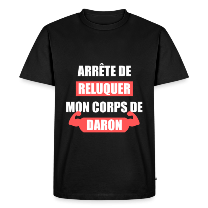 T-shirt premium homme - Mon corps de daron - noir - front