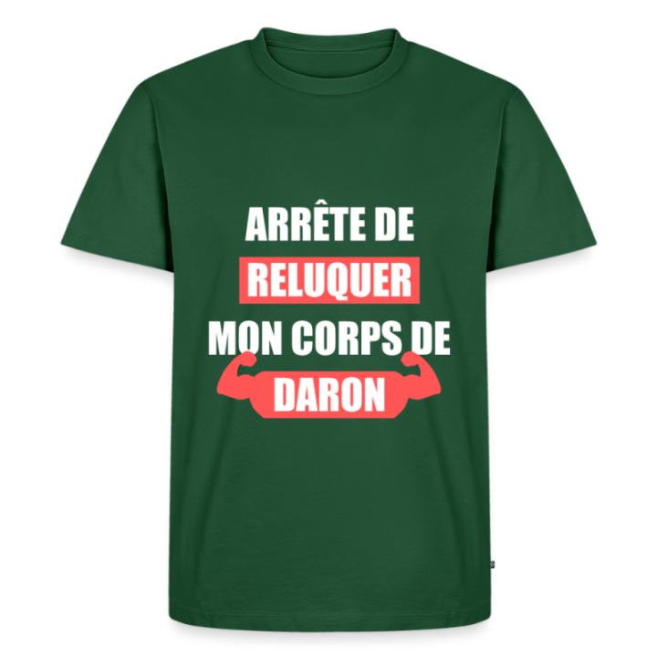 T-shirt premium homme - Mon corps de daron - vert bouteille - front