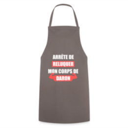 Tablier de cuisine - Mon corps de daron - gris - front