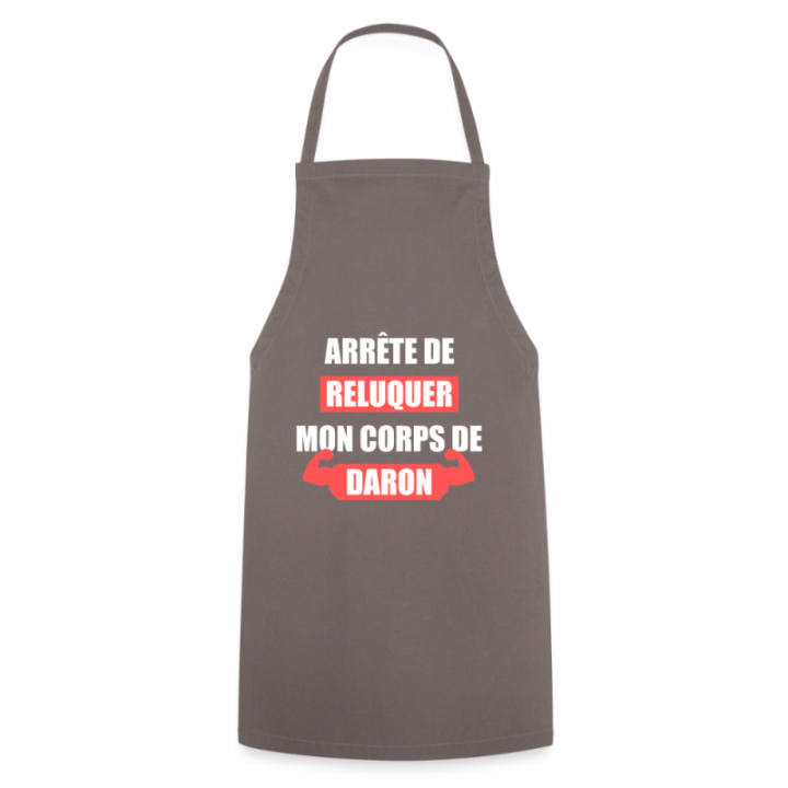 Tablier de cuisine - Mon corps de daron - gris - front