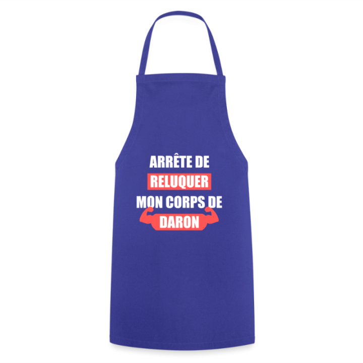 Tablier de cuisine - Mon corps de daron - bleu royal - front