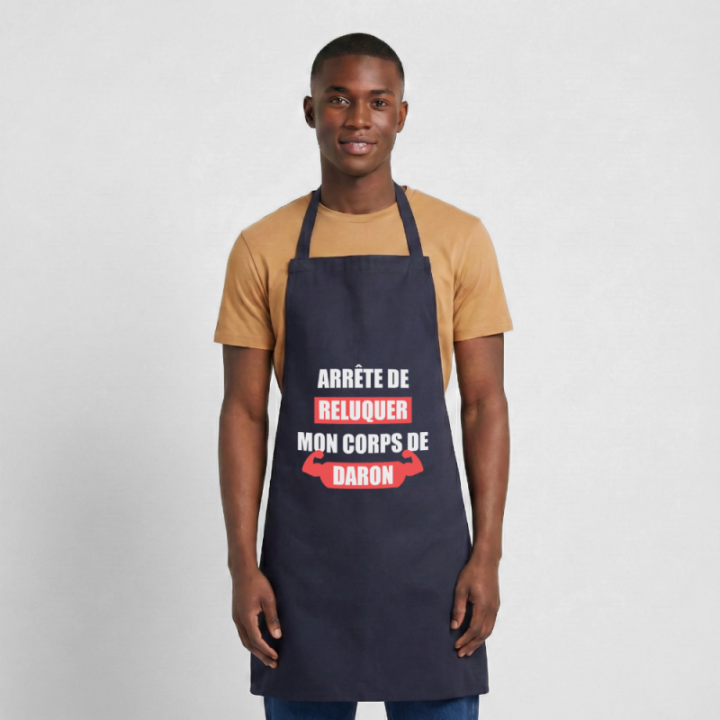 Tablier de cuisine - Mon corps de daron - marine - front
