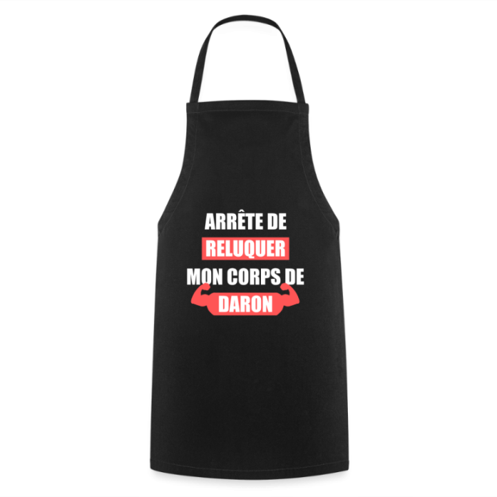 Tablier de cuisine - Mon corps de daron - noir - front