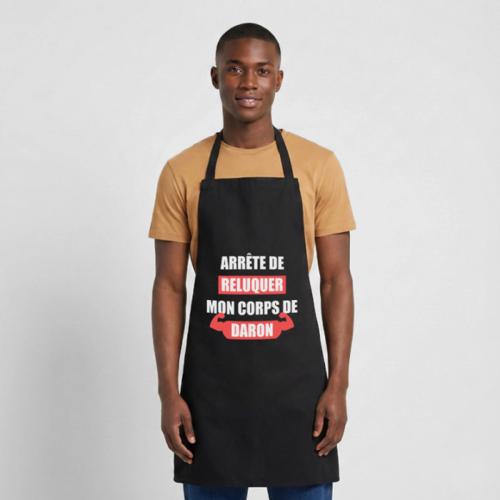 Tablier de cuisine - Mon corps de daron - noir - front