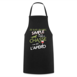 Tablier de cuisine - Un mec simple: Chasse et apéro