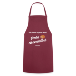 Tablier de cuisine - Pain au chocolat Vs Chocolatine - bordeaux - front