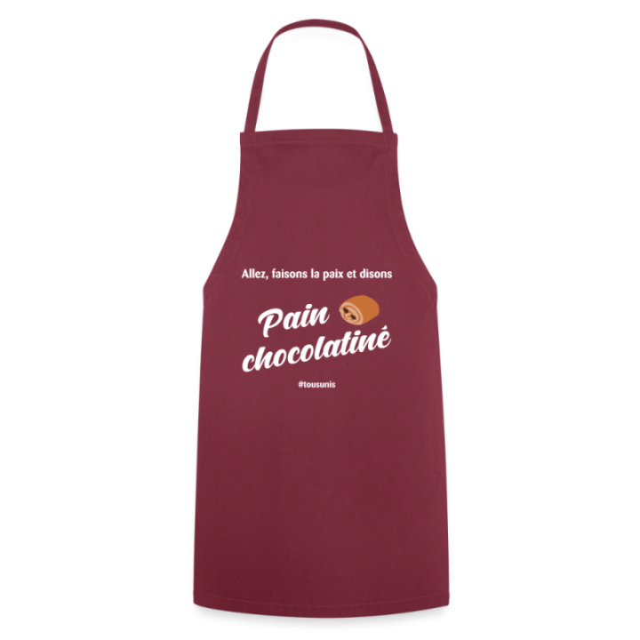 Tablier de cuisine - Pain au chocolat Vs Chocolatine - bordeaux - front