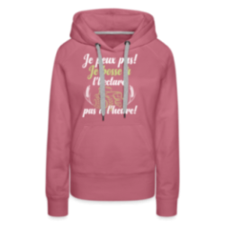 Sweat-shirt à capuche premium femme - Je peux pas, je bosse à l'hectare
