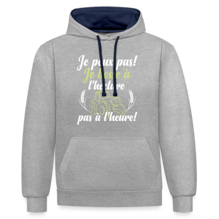 Sweat-shirt à capuche contrasté unisexe - Je peux pas